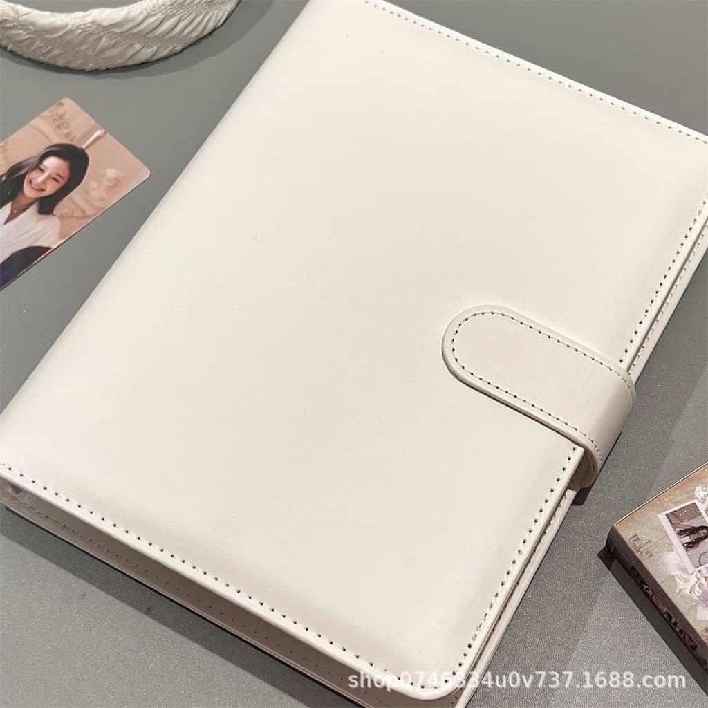 หนังสือรูปภาพแม่เหล็กสีพื้น A5 หนัง PU หนังสือรูปภาพ คู่มือ Photocard โพลารอยด์โปสการ์ด หนังสือเก็บรวบรวมดาว รูปที่ 5