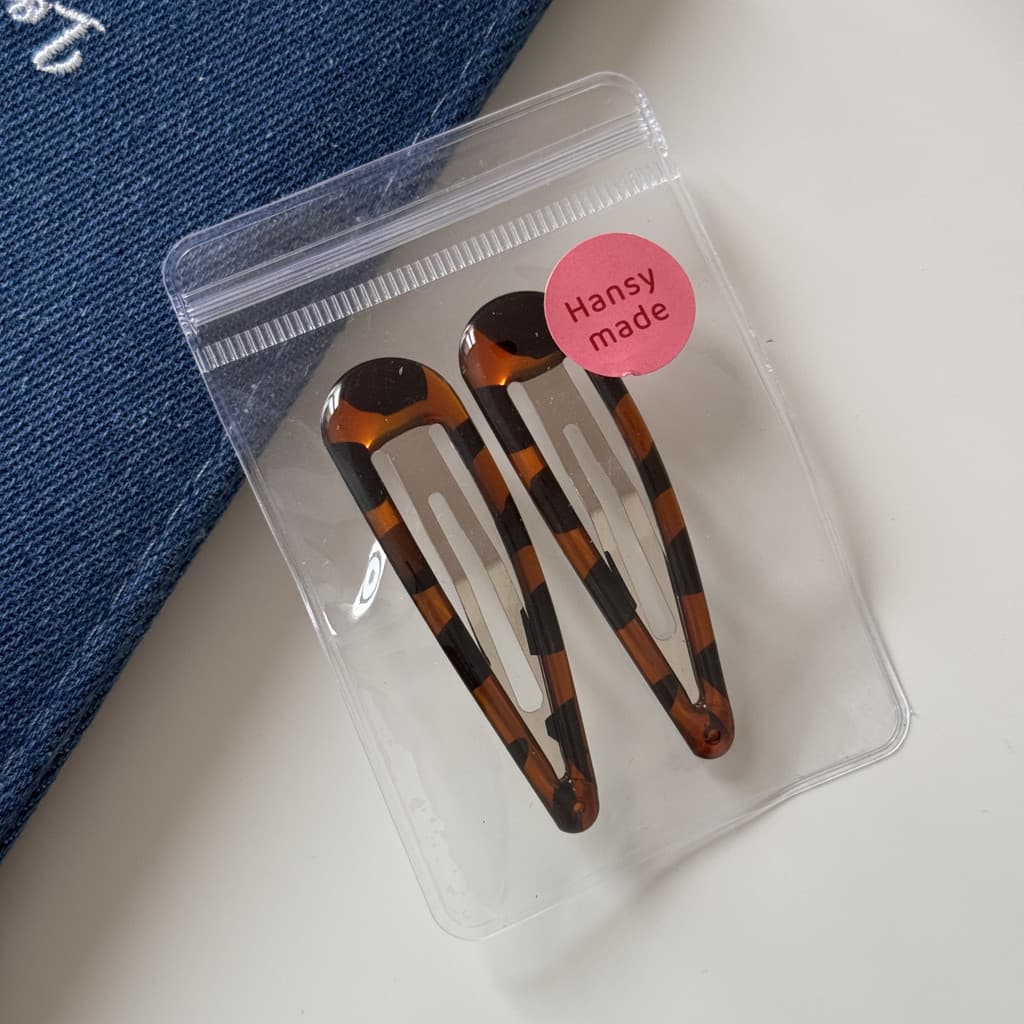 Mouga/2pcs แฟชั่น Classy เสือดาวพิมพ์ Oil Drop Water Drop BB คลิป Bangs คลิปใหม่น่ารักสำหรับสาวรูปไข่ รูปที่ 8