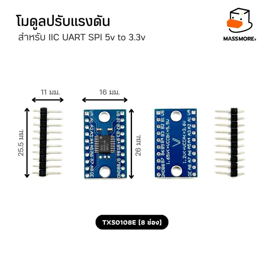 Logic Level Converter TXS0108E Mosfet TTL Bi-Directional โมดูลปรับแรงดัน I2c UART SPI รูปที่ 5