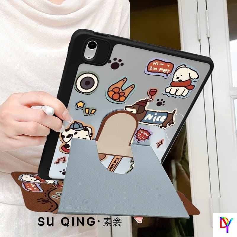 เคส iPad หมุนได้ 360 องศาสําหรับ iPad11 2025 Pro11 air6/5/4 10.9 10.5 10th 2022 gen7gen8gen9 10.2 นิ้ว Mini6/7 น่ารัก Kapibala ฝาครอบป้องกันพร้อมช่องเสียบปากกา รูปที่ 4
