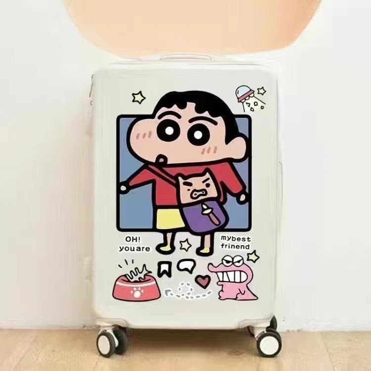 สติ๊กเกอร์การ์ตูนชินจังขนาดใหญ่ กันน้ํา สําหรับกระเป๋าเดินทาง ติดผนัง ตกแต่งรถ FEKC รูปที่ 3