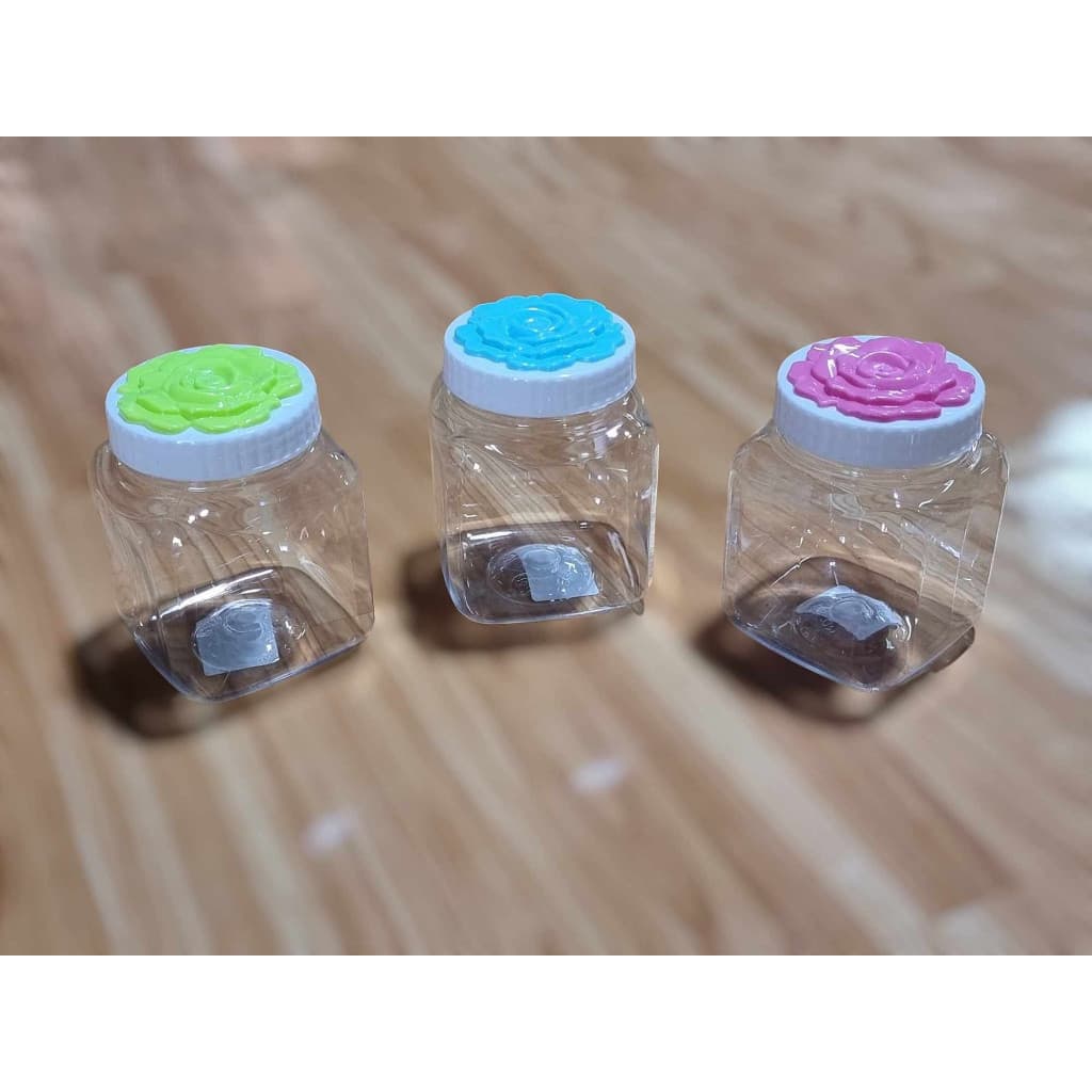 กระปุกพลาสติก 320-430 ml กระปุกฝาเกลียว โหลพลาสติกใส สีสันสวยงาม น่ารัก รูปที่ 8