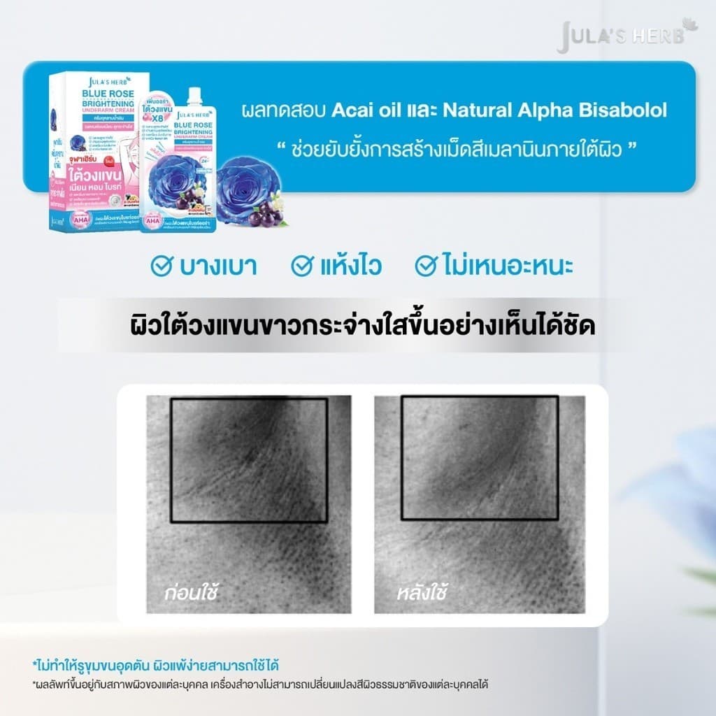 ครีมกุหลาบน้ำเงิน Jula's Herb จุฬาเฮิร์บ ผลิตภัณฑ์บำรุงใต้วงแขน ขนาด 10g. รูปที่ 8