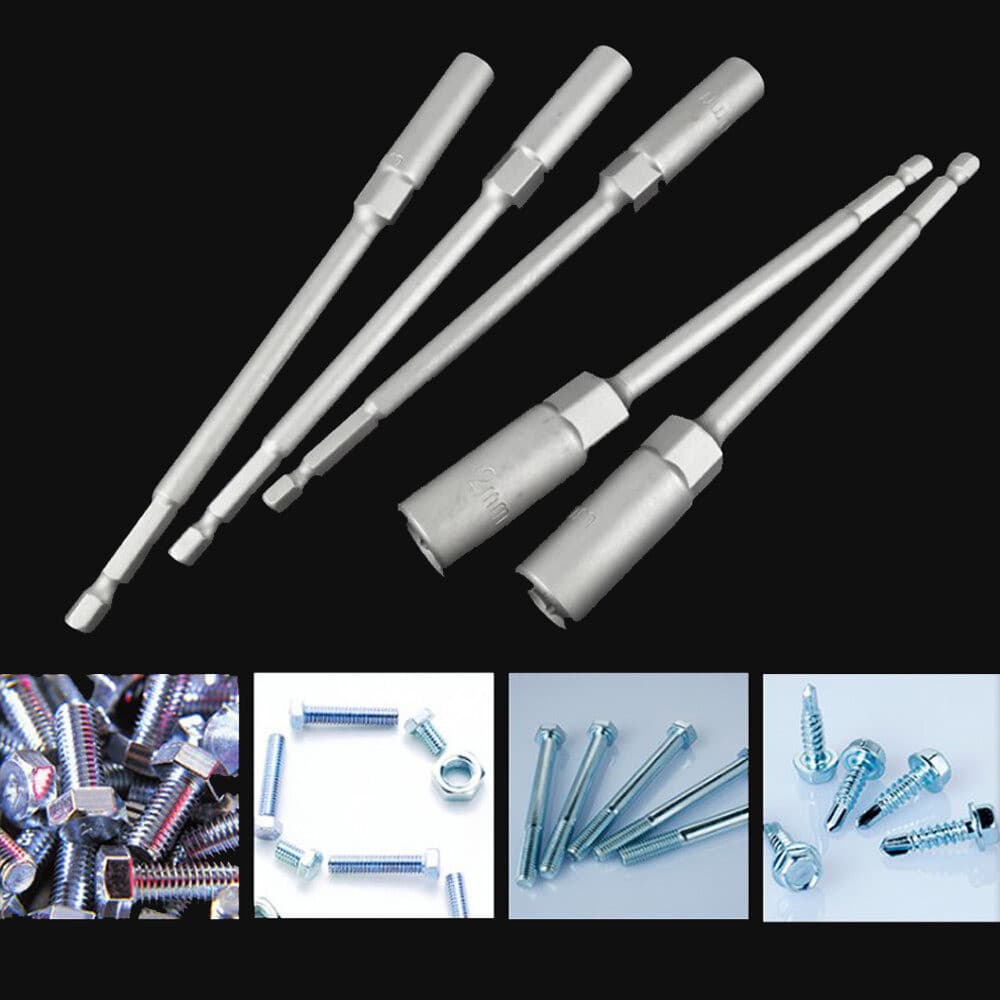 8-14 มม.ยาวไฟฟ้าเจาะ SOCKET HEAD Bolt NUT DRIVER Bit Impact เจาะ Bits อะแดปเตอร์ซ็อกเก็ตประแจ EXTENSION Bar 150 มม. รูปที่ 4