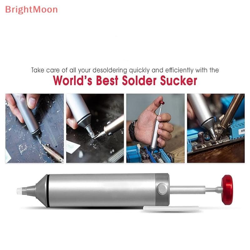 BrightMoon Solder Sucker Clog Desoldering ปั๊มสําหรับ Solder ถอดเปลี่ยนความร้อน Resistan ซิลิโคนดูดหัวฉีด รูปที่ 6