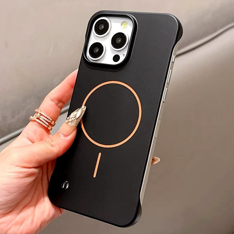 หรูหราไม่มีขอบ Matte เคสโทรศัพท์สําหรับ iPhone 11 12 13 14 15 16 Pro Max แม่เหล็ก Ultrathin กันชนกรณีฝาครอบ รูปที่ 1