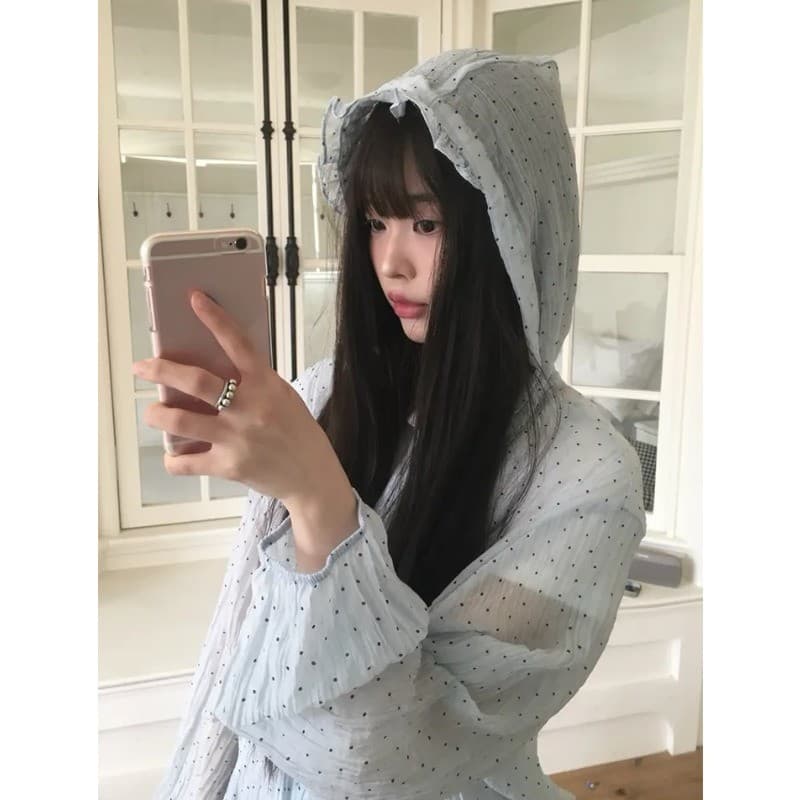 เสื้อแจ็คเก็ตกันแดดลายจุดเรียบง่ายสําหรับผู้หญิงฤดูร้อนใหม่ 250609 รูปที่ 1