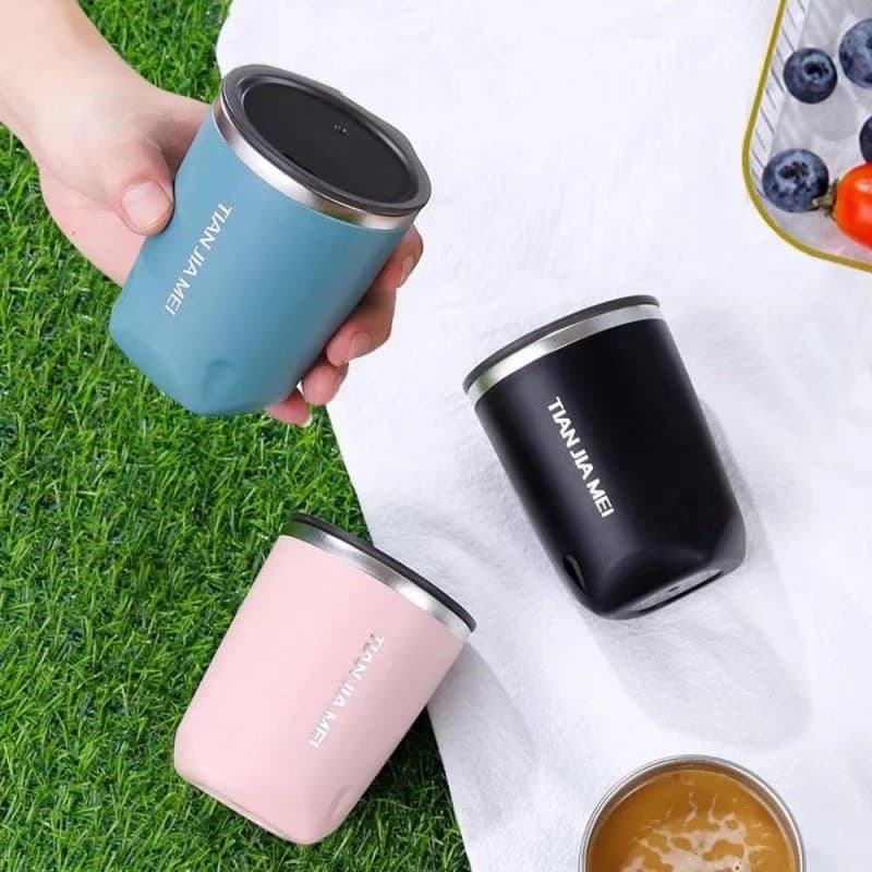 หลักฐานการรั่วไหลของเครื่องดื่ม แก้วกาแฟความร้อน,สองชั้น 300ML พร้อมฝาปิด 304 ความประณีต ถ้วยเก็บความร้อนสแตนเลสนักเรียน รูปที่ 8