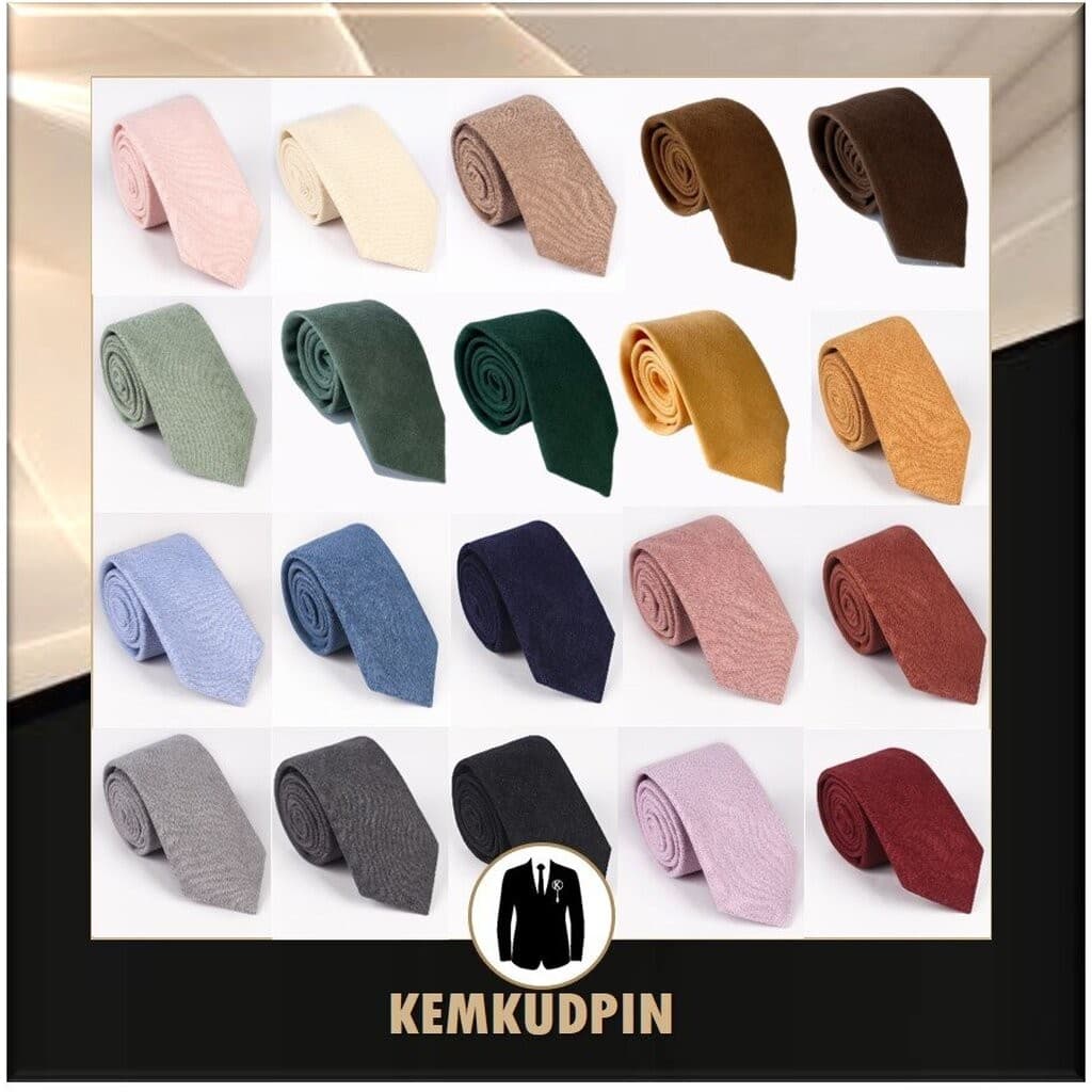 Necktie เนคไทด์ ผ้า sued สีพื้น รูปที่ 1