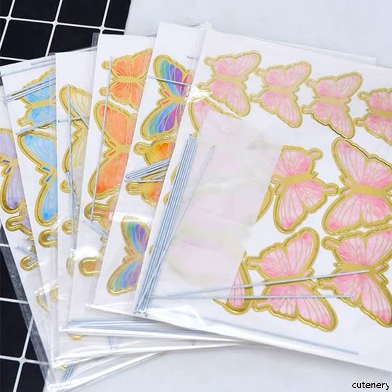 10ชิ้น/เซต อุปกรณ์ตกแต่งเค้ก รูปผีเสื้อ สําหรับงานปาร์ตี้วันเกิด งานแต่งงาน ท็อปเปอร์ ตกแต่งเค้ก แฮนด์เมด ทาสีผีเสื้อ รูปที่ 7