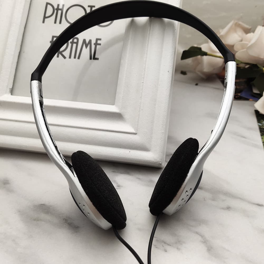 หูฟังวินเทจสายคู่ สไตล์ญี่ปุ่น Y2K สีเงิน-ดำ คลาสสิก พร้อมใช้งานกับ MP3 รูปที่ 7