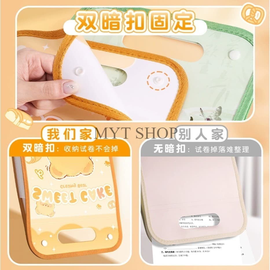 สินค้าลดราคา แฟ้มกระเป๋า 13 ช่อง ขนาดกระดาษA4 ฟรีสติกเกอร์อินเด็กซ์ สําหรับใส่จัดเก็บเอกสาร อุปกรณ์การเรียน รูปที่ 3