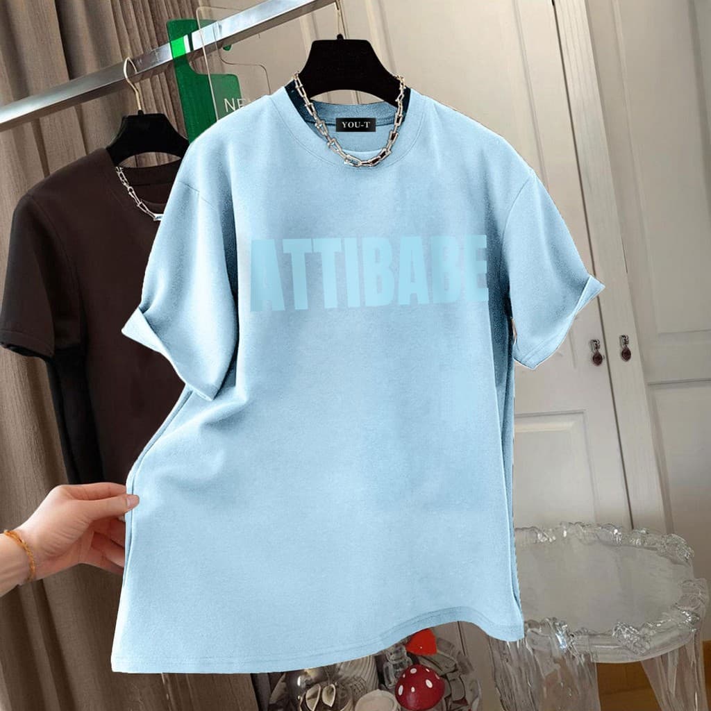 Basi เสื้อผู้ชาย เสื้อยืด oversize สตรีท เกรดพรีเมียม โคตรนุ่ม เสื้อคอตตอน100% ไม่หดตัวลาย ลาย "ATTIBABE" รูปที่ 8