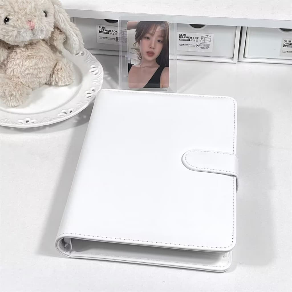 หนังสือรูปภาพแม่เหล็กสีพื้น A5 หนัง PU หนังสือรูปภาพ คู่มือ Photocard โพลารอยด์โปสการ์ด หนังสือเก็บรวบรวมดาว รูปที่ 2