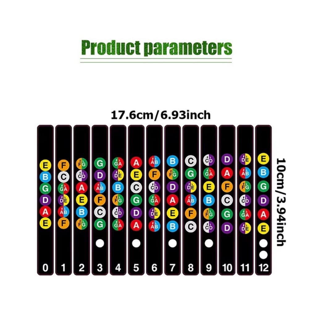 จัดส่งรวดเร็ว สติกเกอร์คอร์ดกีตาร์ไฟฟ้า fretboard guitar sticker สำหรับผู้เริ่มต้น สติ๊กเกอร์โน๊ตสเกลกีตาร์ รูปที่ 2
