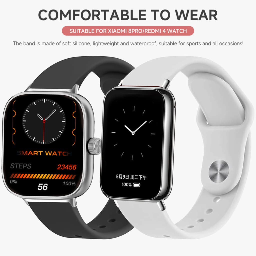สายซิลิโคนสําหรับ Redmi Watch 6/5/4 สายกีฬาเปลี่ยนสร้อยข้อมือ correa สําหรับ Xiaomi Mi Band 9pro 8pro อุปกรณ์เสริม รูปที่ 6