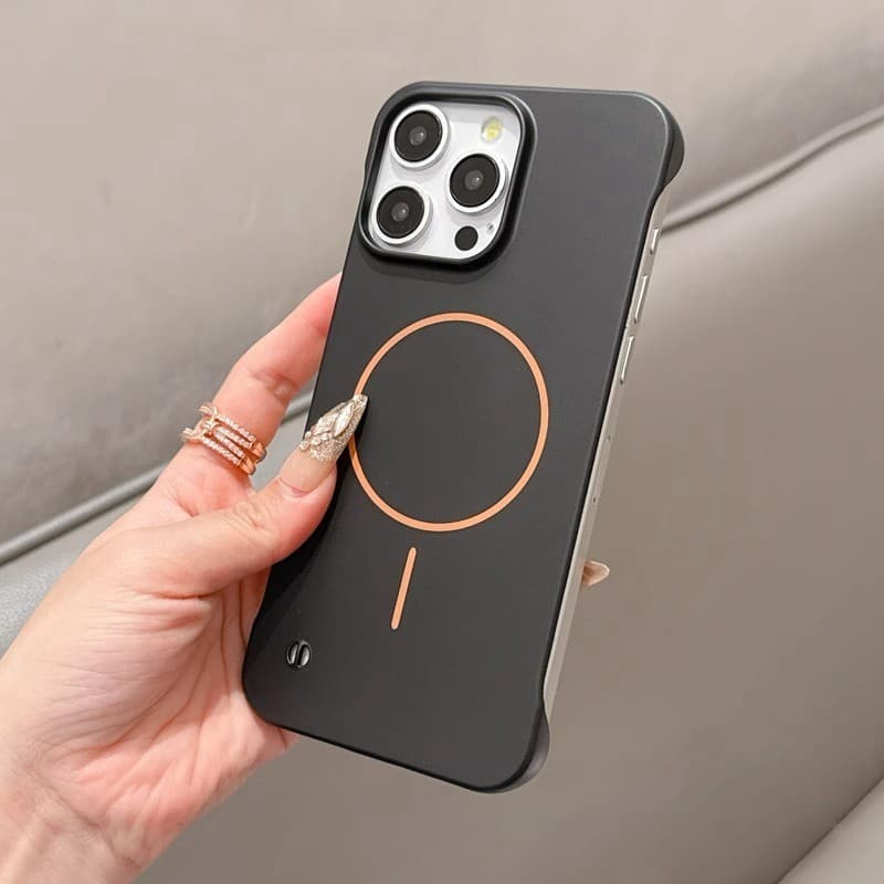 หรูหราไม่มีขอบ Matte เคสโทรศัพท์สําหรับ iPhone 11 12 13 14 15 16 Pro Max แม่เหล็ก Ultrathin กันชนกรณีฝาครอบ รูปที่ 7