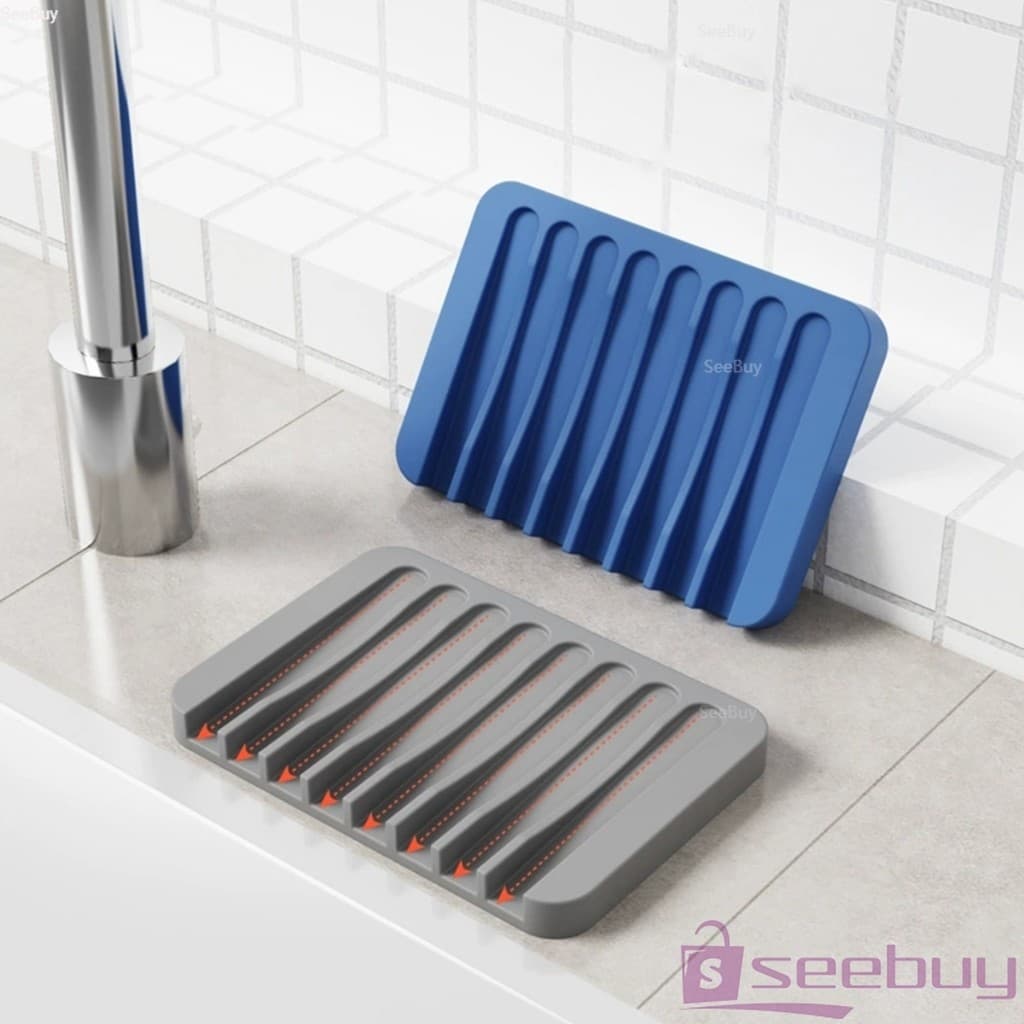 SUY ที่วางสบู่ซิลิโคน สําหรับอ่างล้างมือ ล้างหน้า ห้องน้ํา ห้องครัว 1 ชิ้น Silicone soap hloder รูปที่ 6