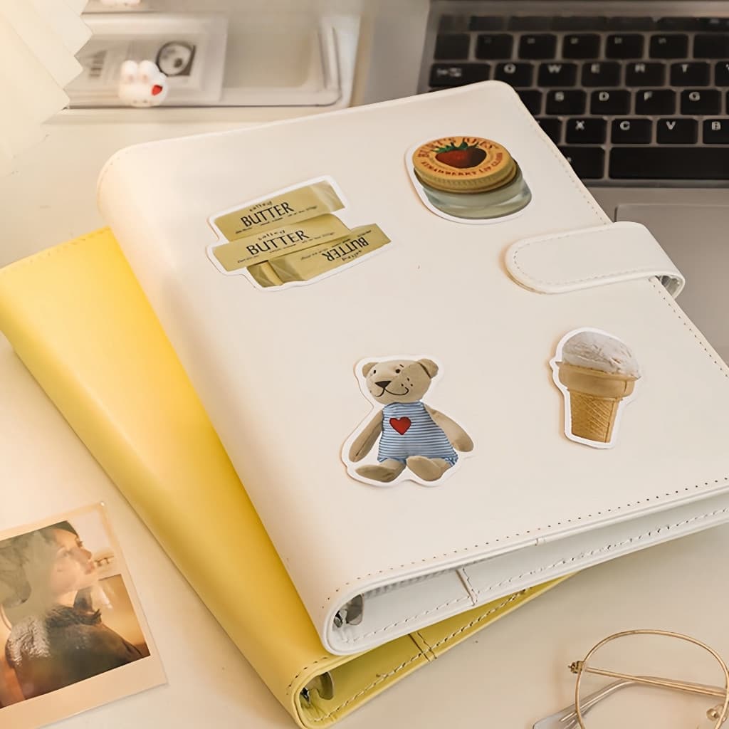 หนังสือรูปภาพแม่เหล็กสีพื้น A5 หนัง PU หนังสือรูปภาพ คู่มือ Photocard โพลารอยด์โปสการ์ด หนังสือเก็บรวบรวมดาว รูปที่ 3