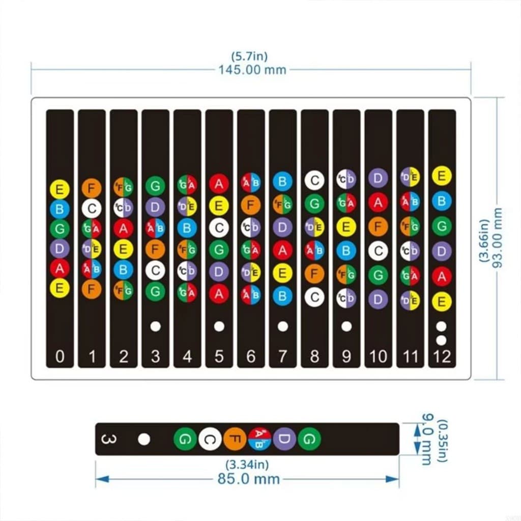 จัดส่งรวดเร็ว สติกเกอร์คอร์ดกีตาร์ไฟฟ้า fretboard guitar sticker สำหรับผู้เริ่มต้น สติ๊กเกอร์โน๊ตสเกลกีตาร์ รูปที่ 8