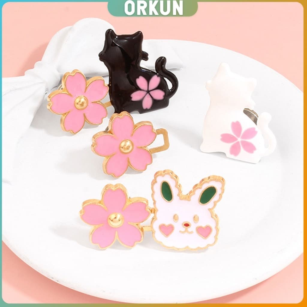 Orkun ตะขอปรับเอวกางเกง กระโปรง หัวเข็ม ลายดอกไม้/แมว/กระต่ายน่ารัก 1 ชิ้น Waist buckle รูปที่ 6