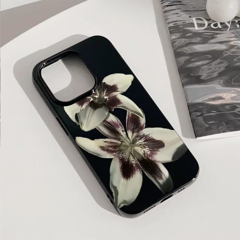 สําหรับiPhone 11 16 15 Pro Max 16e 14 11 12 13 15 Pro XR XS Max X 7 8 Plus SE2022 Retro Lilyดอกไม้รูปแบบนุ่มTPUกันกระแทก รูปที่ 3