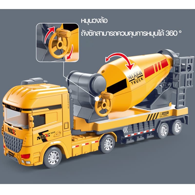 รถของเล่น รถก่อสร้าง รถบรรทุก รถโม่ปูน รถของเล่นแรงเฉื่อย โมเดลรถยนต์จําลอง รูปที่ 2