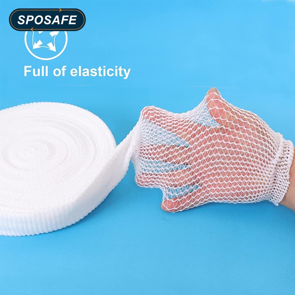 Sposafe ผ้าพันแผลตาข่าย ยืดหยุ่น ระบายอากาศ สําหรับรัดข้อมือ ข้อศอก เข่า บาดเจ็บ 1 ม้วน รูปที่ 4