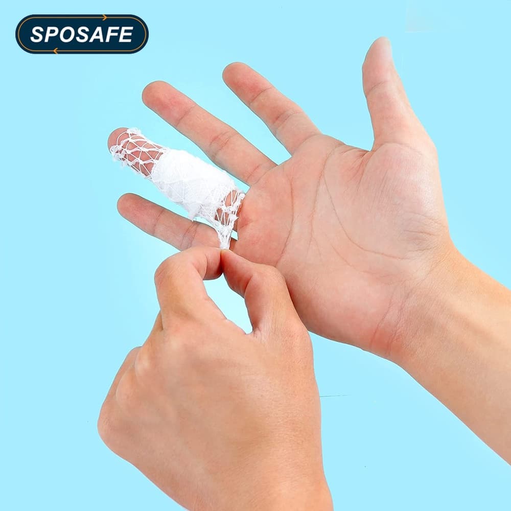 Sposafe ผ้าพันแผลตาข่าย ยืดหยุ่น ระบายอากาศ สําหรับรัดข้อมือ ข้อศอก เข่า บาดเจ็บ 1 ม้วน รูปที่ 6