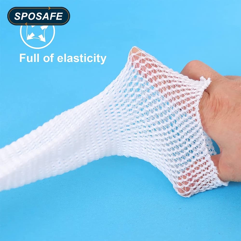 Sposafe ผ้าพันแผลตาข่าย ยืดหยุ่น ระบายอากาศ สําหรับรัดข้อมือ ข้อศอก เข่า บาดเจ็บ 1 ม้วน รูปที่ 8