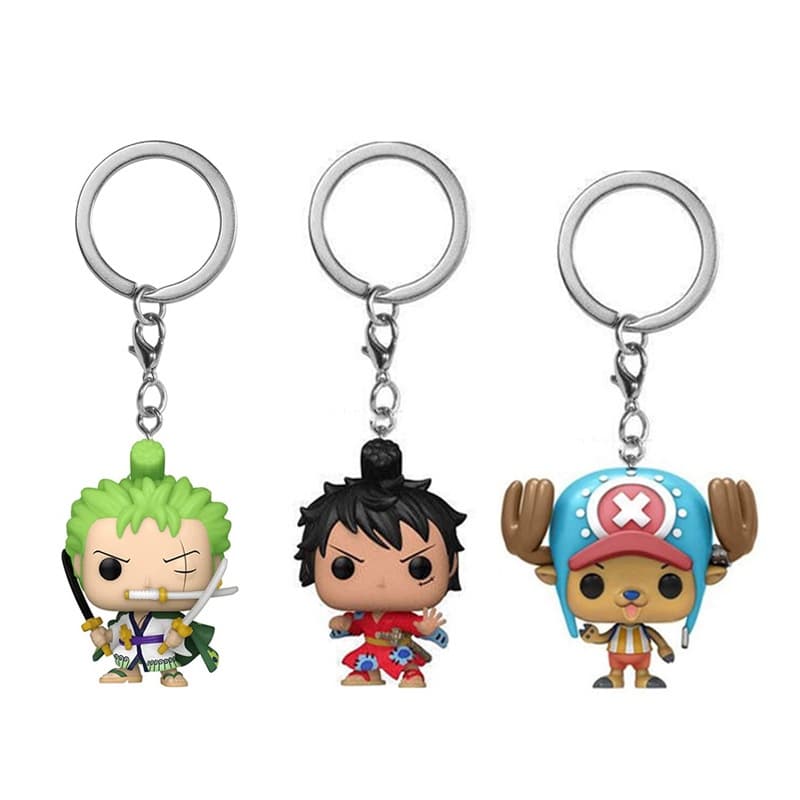การ ์ ตูนกิโมโน Luff พวงกุญแจ Roronoa Chopper ตุ ๊ กตา Action Figures Collection ของเล ่ น Key Ring รูปที่ 8