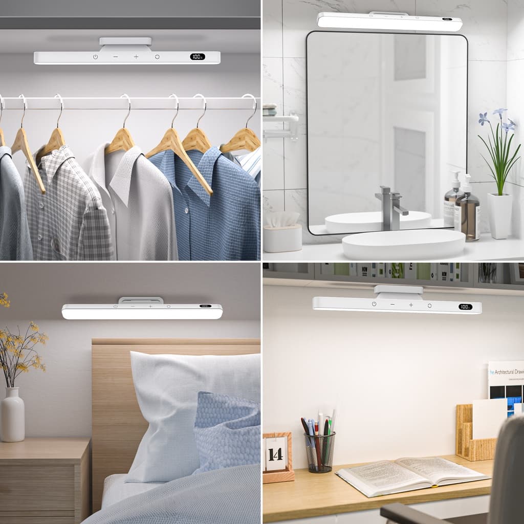 Sprise สายไฟ LED แม่เหล็ก ควบคุมแบบสัมผัส พร้อมจอแสดงผลแบตเตอรี่ ปรับได้ สําหรับห้องครัว ตู้เสื้อผ้า ตู้เสื้อผ้า รูปที่ 2