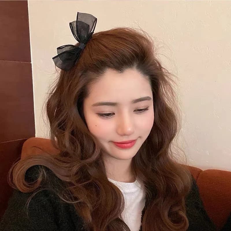 คลิปหนีบปากเป็ด ผ้าตาข่าย ประดับโบว์น่ารัก รูปที่ 3