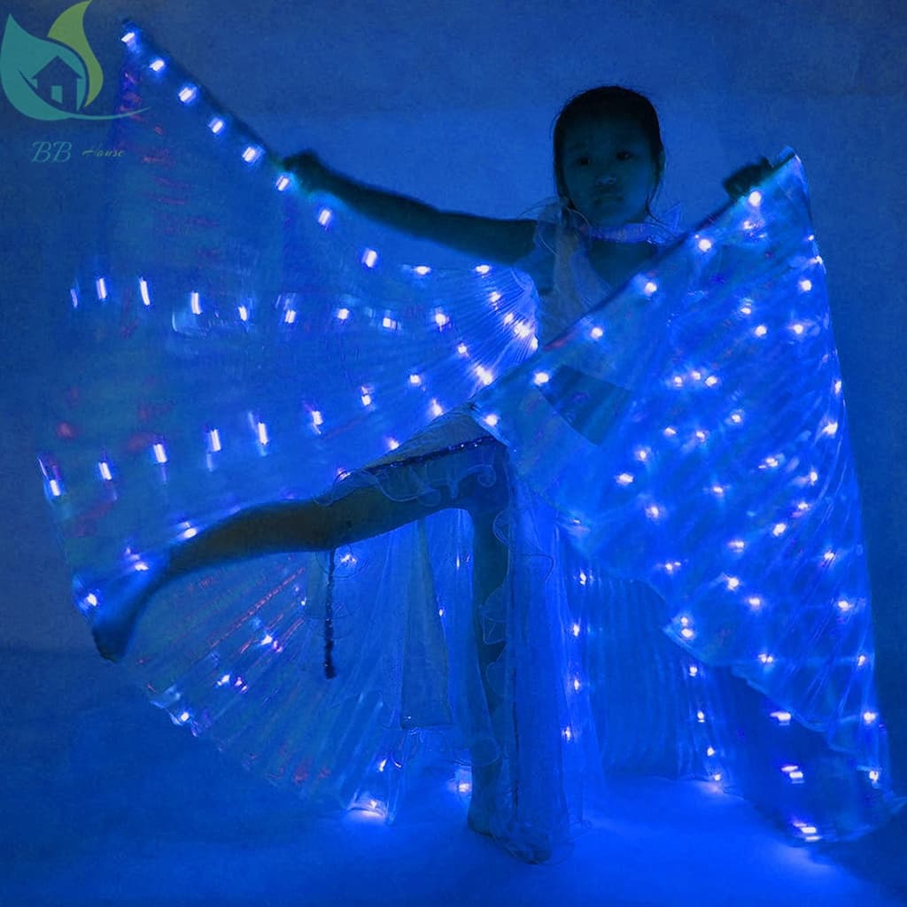 ปีกผีเสื้อ มีไฟ LED เรืองแสง หลากสี สําหรับเต้นรํา รูปที่ 3