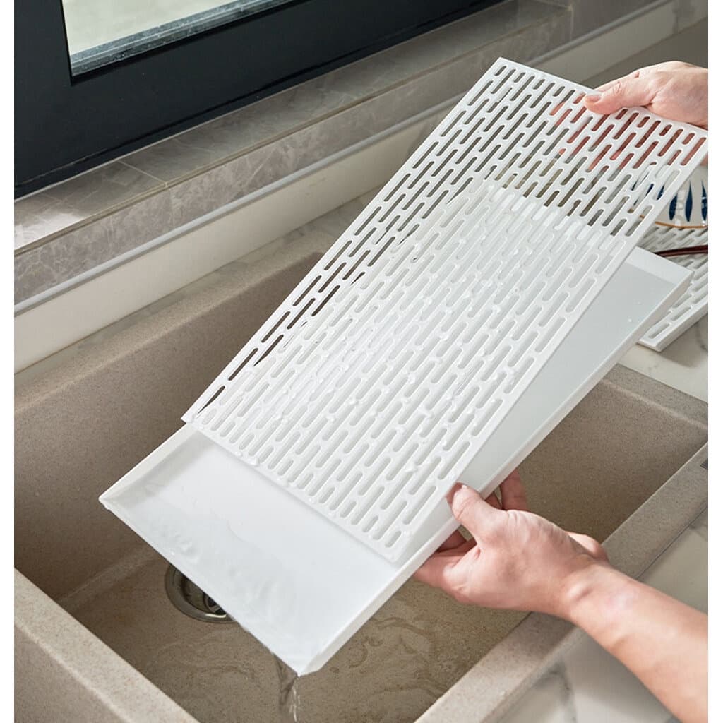 Omocha | White Drain Tray ถาดสะเด็ดน้ำ ถาดคว่ำจาน ถาดรองจาน รองแก้ว รองขวดนม สีขาวมินิมอล รูปที่ 8