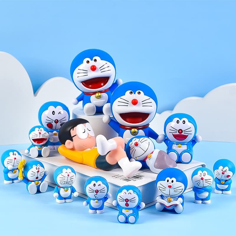 6ชิ้น เด็ก เค้ก ตกแต่ง สีฟ้า ลายการ์ตูน แมว ทิงเกอร์เบลล์ งานเลี้ยงวันเกิด รูปที่ 2