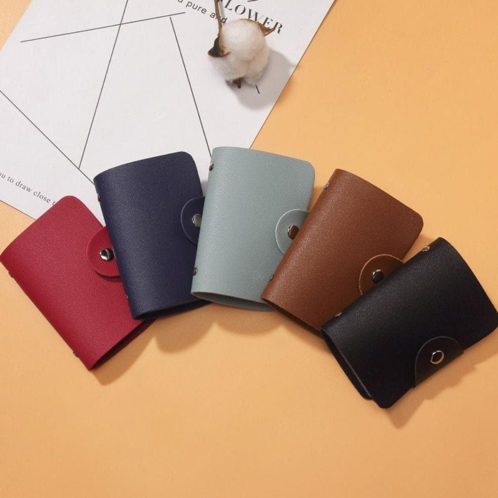 UUMIR กระเป๋าสตางค์หนัง สีพื้น 24 ช่อง สําหรับใส่บัตรเครดิต บัตรประชาชน รูปที่ 8