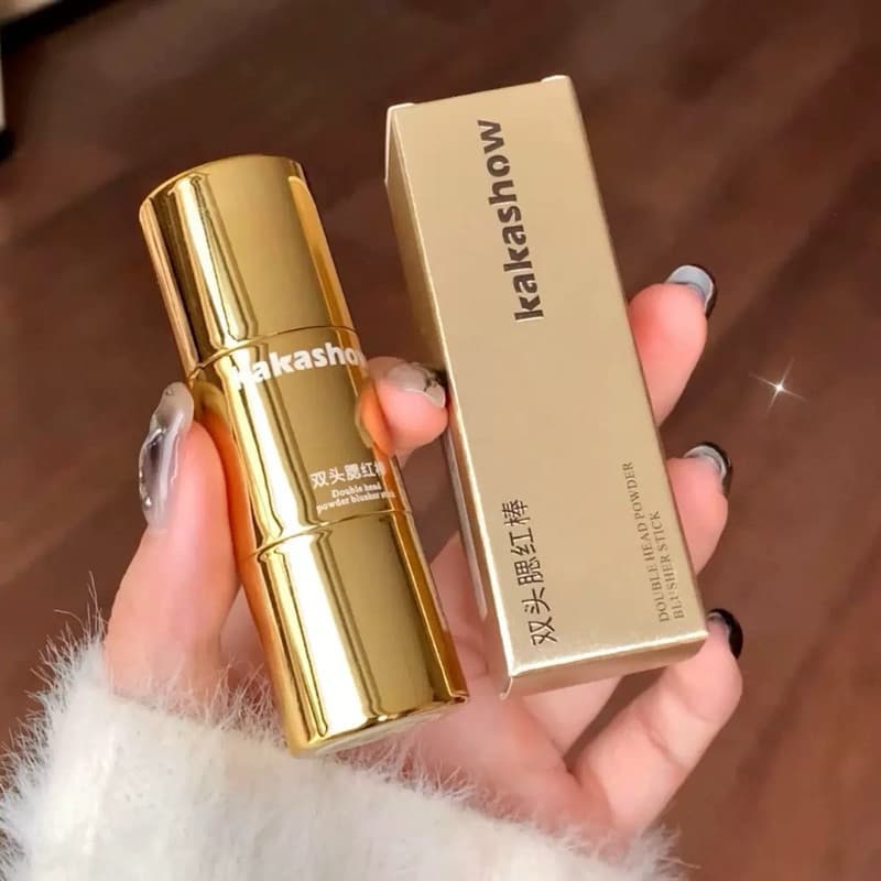 O-08Kakashow Blush Stick บรัชออน แบบแท่งสองหัว พร้อมฟองน้ำไว้คอนทัว กันน้ำ ติดทนนาน ดูเป็นธรรมชาติ รูปที่ 5