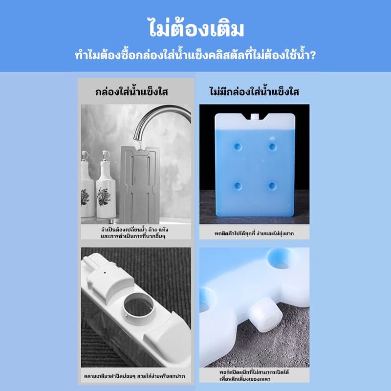 Ice Brick ไอซ์แพคเจล 1100 กรัม น้ำแข็งเทียม เจลเก็บความเย็น น้ำแข็งใส่พัดลมไอน้ำ พัดลมไอเย็น เก็บนมแม่ เจลทำความเย็น รูปที่ 4
