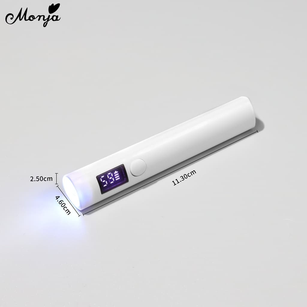 Monja เครื่องเป่าเล็บเจล UV LED ขนาดเล็ก แบบพกพา สีขาว พร้อมหน้าจอ dryer lamp light handheld รูปที่ 6