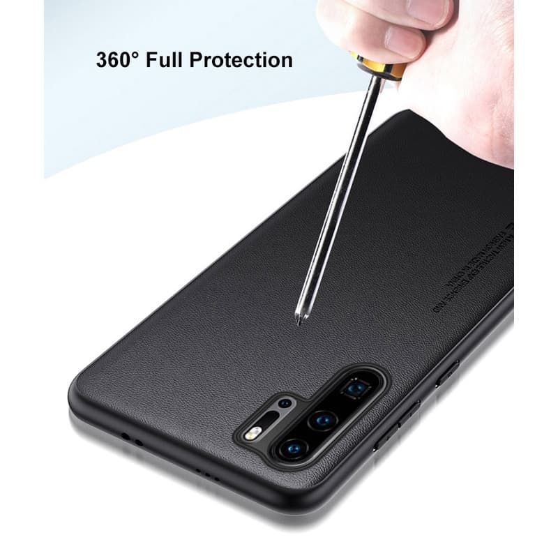 สําหรับ Huawei P30 / P30 Pro / P30 Lite แฟชั่น หนัง พื้นผิว ด้านหลัง เคส TPU นิ่ม กรอบป้องกัน รูปที่ 3