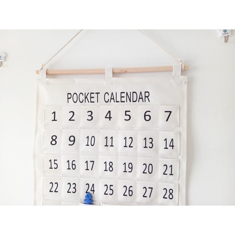 ปฏิทินออมเงิน ผ้าแคนวาส ช่องเสียบธนบัตร นำไปแขวนได้ DIY รูปที่ 9