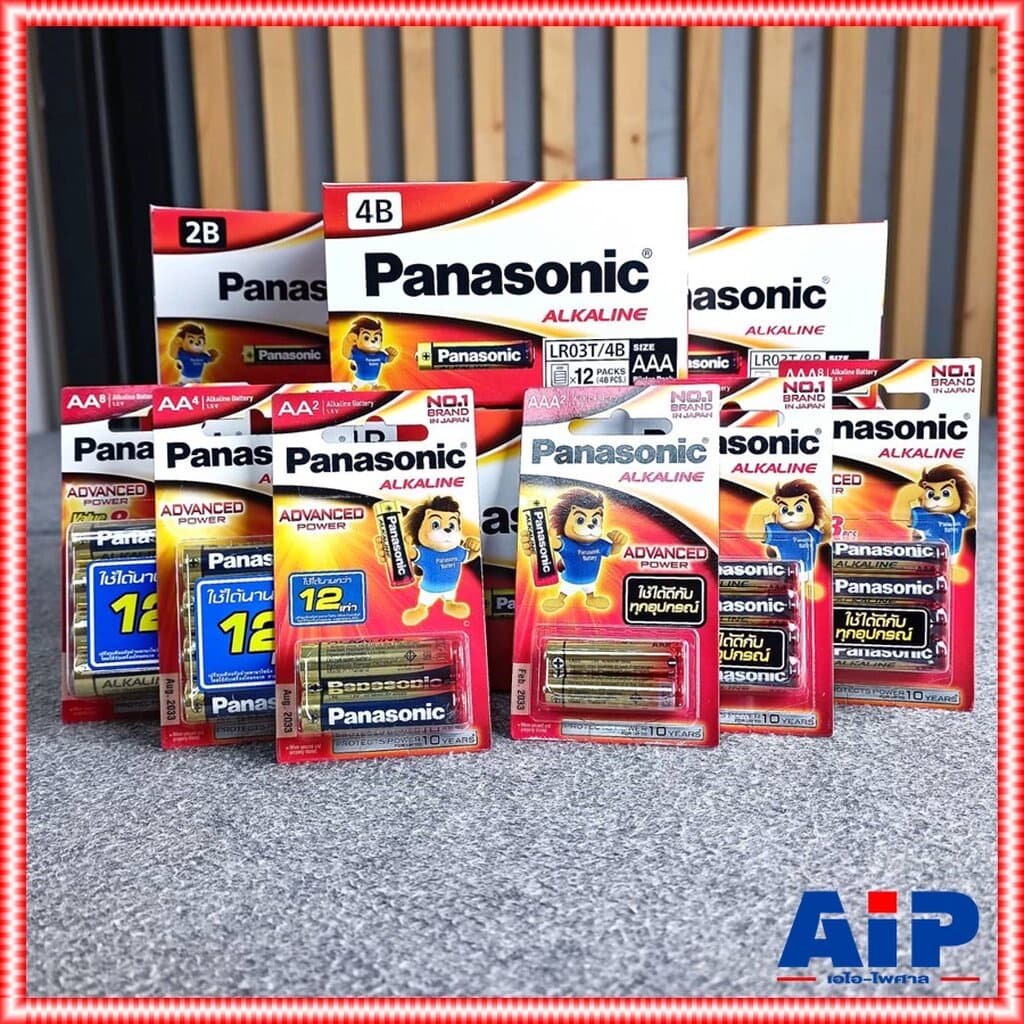 1กล่อง มีตัวเลือกให้เลือก PANASONIC LR3T LR6T ถ่านอัลคาไลน์ AA กับ AAA แพ็ค2ก้อน แพ็ค4ก้อน แพ็ค8ก้อน ถ่านALKALINE 2A ... รูปที่ 1