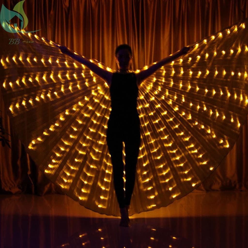 ปีกผีเสื้อ มีไฟ LED เรืองแสง หลากสี สําหรับเต้นรํา รูปที่ 4