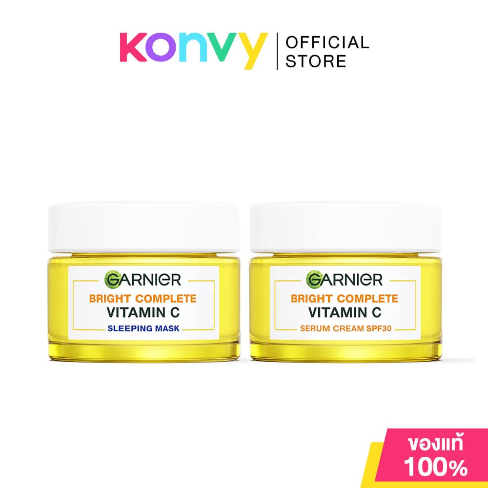 Garnier Bright Complete Whitening Set [Serum Cream SPF30 50ml + Sleeping Mask 50ml]. รูปที่ 1