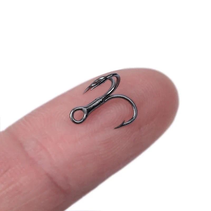 Outkit 10 ชิ้น 3x BLOOD SLOT Strong Super Sharp รอบ Treble Hook Antirust เหล็กคาร์บอนสูง 10-18 # Treble Hooks Fishing Tackle รูปที่ 7
