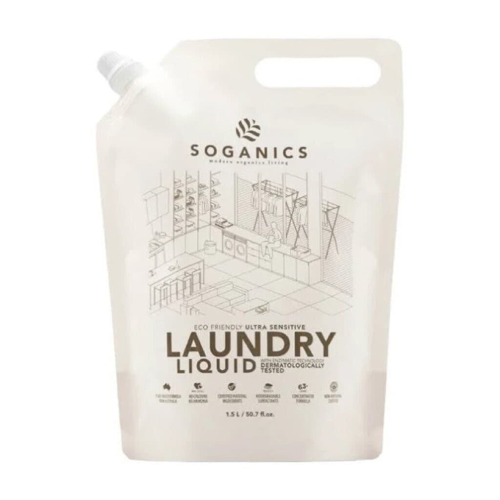 Soganics โซแกนิคส์ น้ำยาซักผ้า รีฟิล กลื่นยูคาลิปตัส 1.5 ลิตร รูปที่ 3