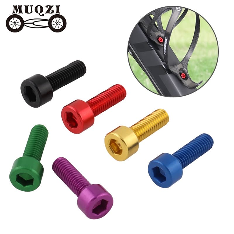 Muqzi สกรูกรงขวดน้ํา อลูมิเนียม น้ําหนักเบา m5 อุปกรณ์เสริม สําหรับจักรยานเสือภูเขา 2 ชิ้น รูปที่ 1