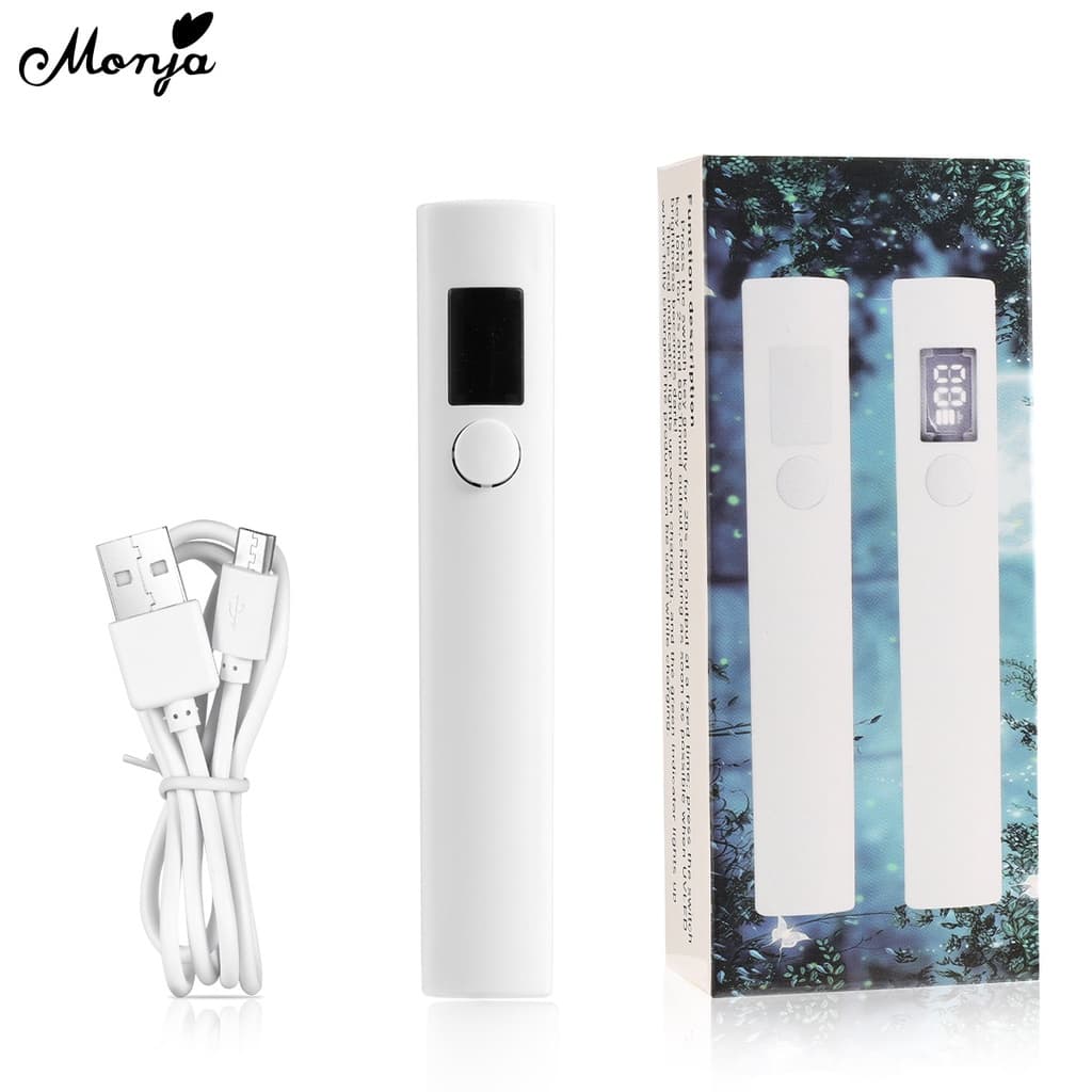 Monja เครื่องเป่าเล็บเจล UV LED ขนาดเล็ก แบบพกพา สีขาว พร้อมหน้าจอ dryer lamp light handheld รูปที่ 8