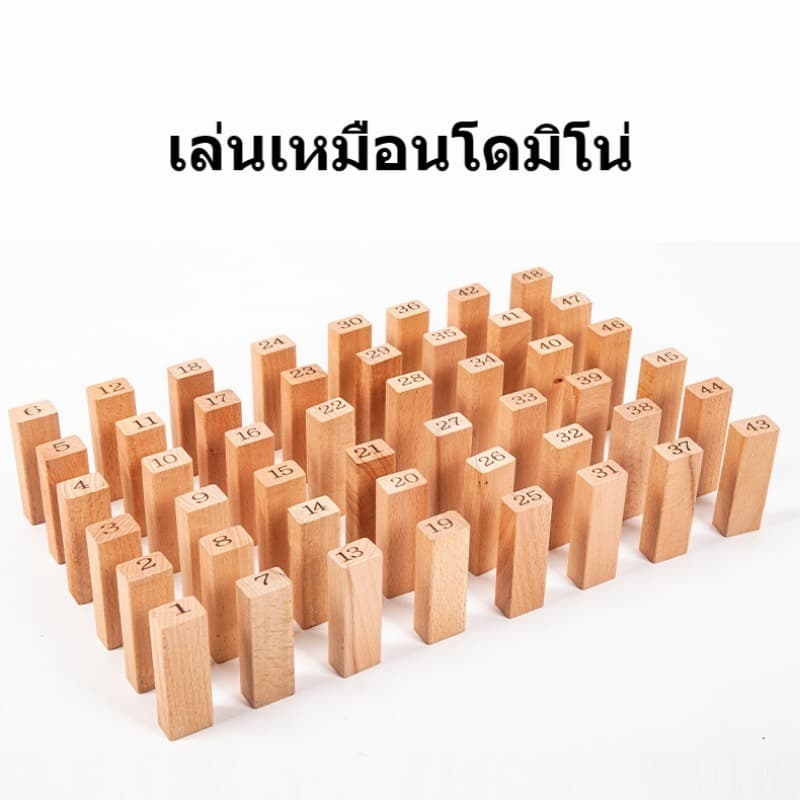ของเล่นไม้ 48pcs ของเล่นเกมส์ตึกถล่ม งานไม้ ต่อตึก ต่อคอนโด เกมส์ไม้พัฒนาสมอง รูปที่ 6